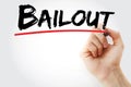 Bailout text with marker