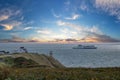 Baily Lighthouse and Ferry, The Peninsula of Howth Head, Dublin, Ireland Royalty Free Stock Photo