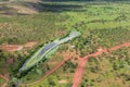 Baines NT Australia - Jan 24 2014: Aerial view of the remote indigenous community