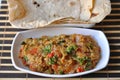 Baingan bharta and roti Royalty Free Stock Photo