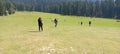 Tourists enjoying their holiday in Baisaran, Pahalgam,Kashmir, India