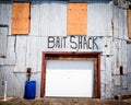the bait shack on the fishing pier in maine Royalty Free Stock Photo