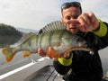 Baitcasting fishing on river with lure Royalty Free Stock Photo