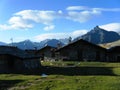 baite e malghe con prati verdi, Valtellina Royalty Free Stock Photo