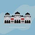 The Baiturrahman Grand Mosque, Indonesian Landmark Icon, Ramadhan Kareem