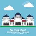 Baiturrahman Grand Mosque is a Mosque located in the center of Banda Aceh city, Aceh Province, Indonesia