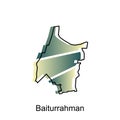 Baiturrahman map City. vector map of province Aceh capital Country colorful design, illustration design template on white