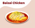 Baizai Chicken , a chicken with spicy sauce in Sichuan cuisine.