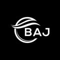 BAJ letter logo design on black background. BAJ creative circle letter logo concept. BAJ letter design Royalty Free Stock Photo