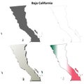 Baja California blank outline map set