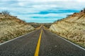 Baja california landscape endless straight panorama road Royalty Free Stock Photo