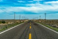 Baja california landscape endless straight panorama road Royalty Free Stock Photo