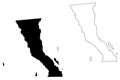 Baja California map vector