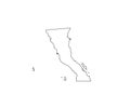 Baja California outline map Mexico state