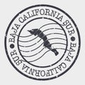 Baja California Sur, Mexico Stamp Postal. A Map Silhouette Seal. Passport Round Design. Vector Icon Design Retro Travel.
