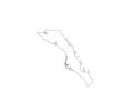 Baja California Sur outline map Mexico state