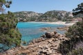 BAJA SARDINIA, SARDINIA/ITALY - MAY 18 : The beach at Baja Sardinia in Sardinia on May 18, 2015. Unidentified people