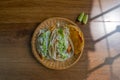 Baja style fish tacos and fried shrimp taco. Royalty Free Stock Photo