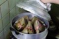 Bajang in steamer, Chinese traditional food Royalty Free Stock Photo