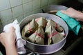 Bajang in steamer, Chinese traditional food Royalty Free Stock Photo