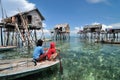 Bajau fisherman's village Royalty Free Stock Photo