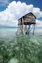 Bajau fisherman's wooden hut Royalty Free Stock Photo