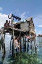 Bajau fisherman's wooden hut Royalty Free Stock Photo