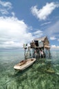 Bajau fisherman's wooden hut Royalty Free Stock Photo