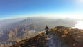 Bajawa - A girl going down the volcano Inierie