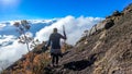 Bajawa - A girl going down the volcano Inierie