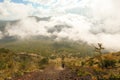 Bajawa - A girl going down the volcano Inierie