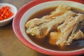 Bak Kut Teh hearty oriental herbal dark soup of pork spare ribs Royalty Free Stock Photo