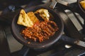 Bakaran or the process of grilling tahu tempe with sambal chili sauce Royalty Free Stock Photo