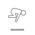 Bakasana line icon. Simple element from yoga collection. Creative Bakasana outline icon for web design, templates
