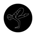 Bakasana pose crane color line illustration. Pictogram for web page