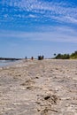 BAKAU, GAMBIA, AFRICA - CIRCA MARCH, 2017: Africans meet at the beach at noon Royalty Free Stock Photo