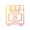 Bake in oven gradient linear vector icon