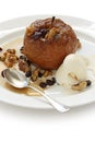 Baked apple with ice cream Royalty Free Stock Photo