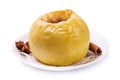 Baked apple isolated on a white background