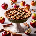 Baked apple pie dessert, fruit snack, dynamic food photo