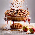 Baked apple pie dessert, fruit snack, dynamic food photo Royalty Free Stock Photo