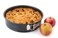 Baked apple pie with fresh fruit Royalty Free Stock Photo