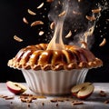 Baked apple pie dessert, fruit snack, dynamic food photo Royalty Free Stock Photo