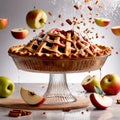 Baked apple pie dessert, fruit snack, dynamic food photo Royalty Free Stock Photo