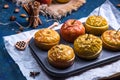 Baked apples as a healthy vegan sugar-free dessert Royalty Free Stock Photo