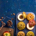 Baked apples as a healthy vegan sugar-free dessert Royalty Free Stock Photo