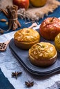 Baked apples as a healthy vegan sugar-free dessert Royalty Free Stock Photo