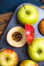 Baked apples as a healthy vegan sugar-free dessert Royalty Free Stock Photo