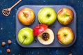 Baked apples as a healthy vegan sugar-free dessert Royalty Free Stock Photo