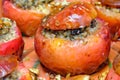 Baked apples filled with buckwheat porridge